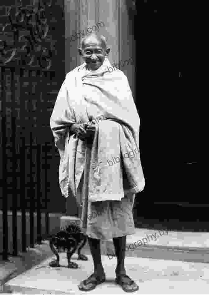 A Black And White Portrait Of Mahatma Gandhi, Wearing A Traditional Indian Dhoti And Shawl, With His Iconic Round Eyeglasses And A Serene Expression. Gandhi S Passion: The Life And Legacy Of Mahatma Gandhi