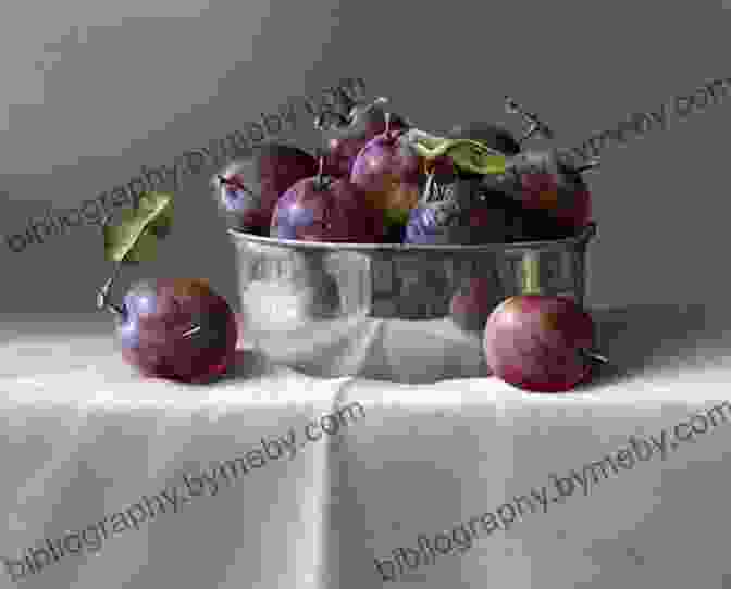 A Detail Of A Still Life Painting, Showcasing Realistic Textures Of Fruit, Ceramic, And Fabric. The Art Of Painting Still Life In Acrylic: Master Techniques For Painting Stunning Still Lifes In Acrylic (Collector S Series)