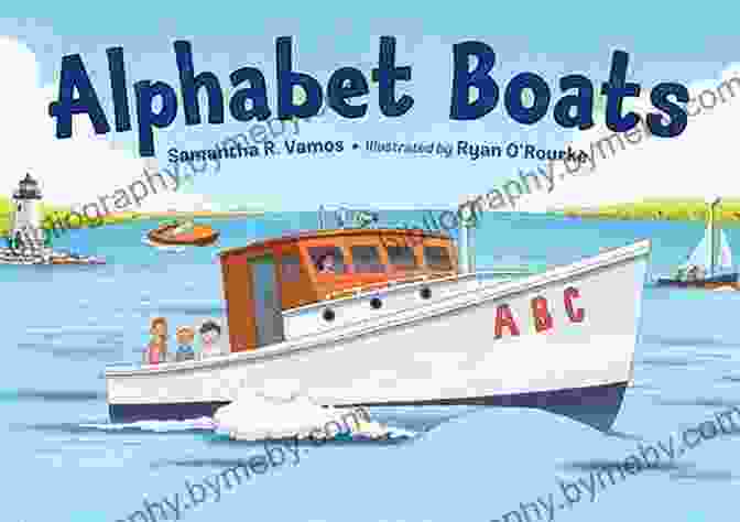 A Vibrant Illustration From The Book 'Alphabet Boats' By Samantha Vamos, Featuring A Boat Shaped Like The Letter 'A' Sailing Through A Starry Sky Alphabet Boats Samantha R Vamos