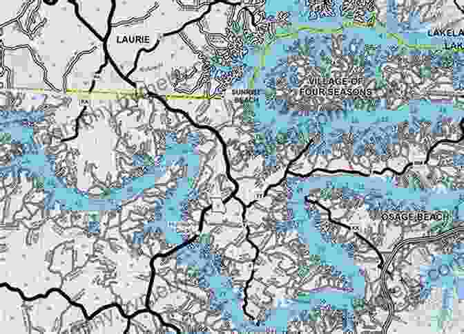 An Old, Weathered Map Of The Ozarks, With X Marks Indicating Potential Lost Mines Buried Treasures Of The Ozarks