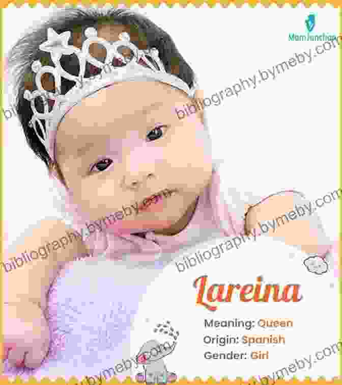 Cute Baby Girl Named Lareina, Smiling And Playing With A Toy Tiara Name Your Baby Lareina Rule