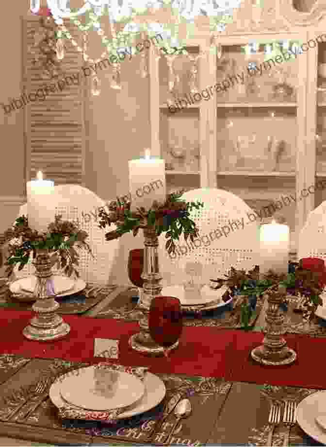 Image Of A Beautifully Set Holiday Table, Adorned With Christmas Decorations, Candles, And A Centerpiece Made Of Gingerbread Cookies. Icing On The Chocolate: 100 Cakes Candies And Decadent Delights For The Holidays