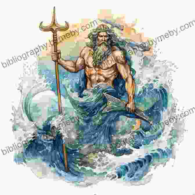 Poseidon, The Earth Shaker, Standing Tall With His Trident Raised, Surrounded By Crashing Waves. Olympians: Poseidon: Earth Shaker George O Connor