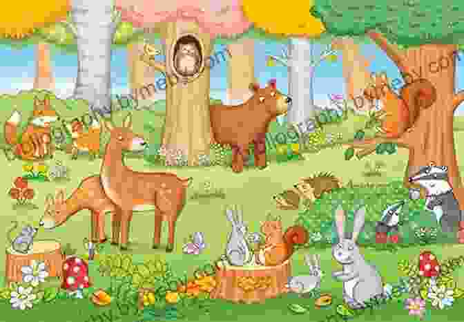 Sneaky Grady Playing With A Group Of Woodland Animals, Including A Rabbit, Squirrel, And Owl Sneaky O Grady